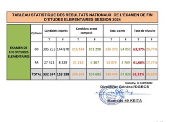 Examens nationaux : voici les statistiques du CEE