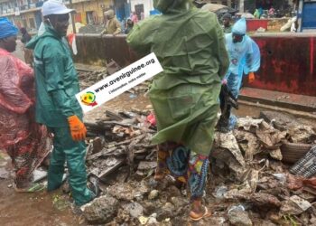 Journée d&rsquo;Assainissement : À Ratoma, Ahmed Sékou Traoré et son équipe bravent la forte pluie