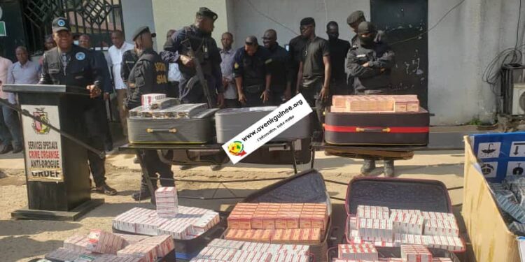 Conakry : Saisie record de plus de 500 000 comprimés de tramadol par les Services Spéciaux