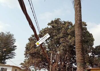 Alerte : Danger imminent à Tanéné Mosquée en raison d&rsquo;un poteau électrique mal installé