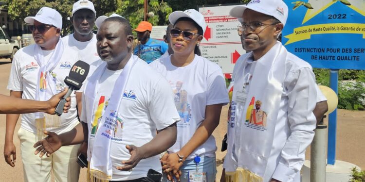 Marche en faveur du CNRD : Les acteurs de la Santé de Kindia soutiennent le Gl Doumbouya