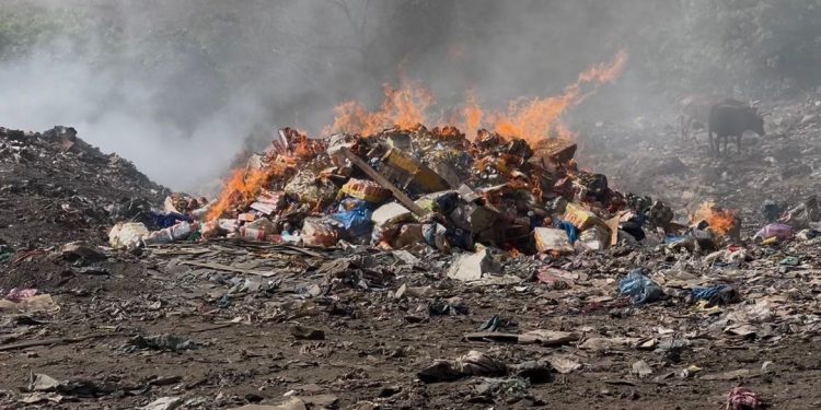 Labé : Deux tonnes de produits impropres à la consommation incinérées à Thialakoun