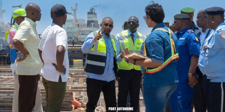 Visite de chantier sur les terminaux portuaires du PAC